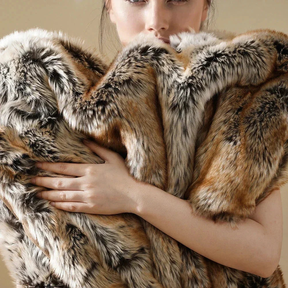 Foxglove Luxe faux fur throw blanket for cozy, sophisticated home décor