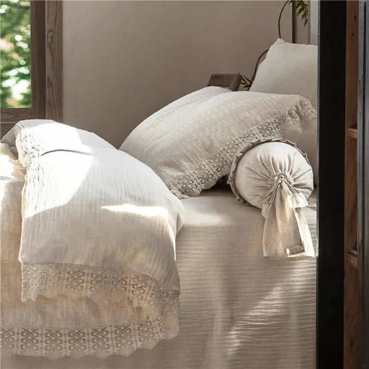 Linen Lace 4-Piece Bedding Set