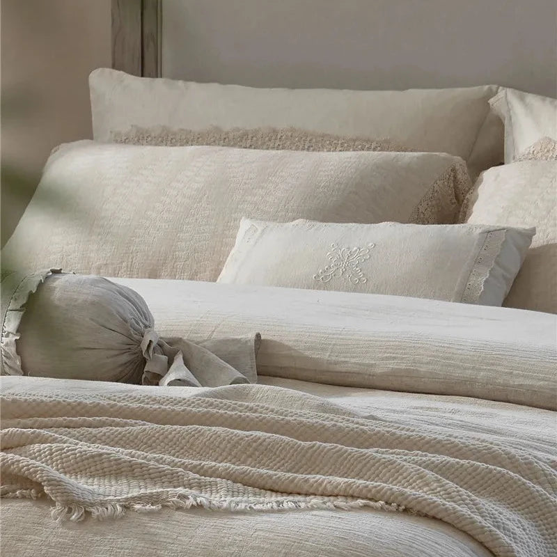 Linen Lace 4-Piece Bedding Set